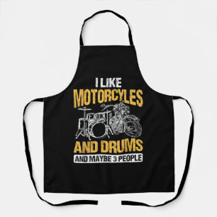 Drummer Drumming I Like Motorcycles And Drums Apron