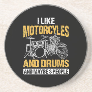 Drummer Drumming I Like Motorcycles And Drums Coaster