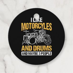Drummer Drumming I Like Motorcycles And Drums Favor Tags