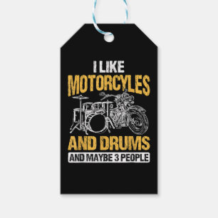 Drummer Drumming I Like Motorcycles And Drums Gift Tags