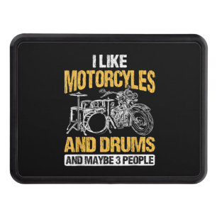 Drummer Drumming I Like Motorcycles And Drums Hitch Cover