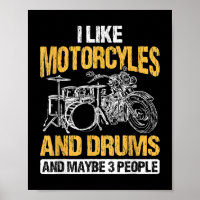 Drummer Drumming I Like Motorcycles And Drums