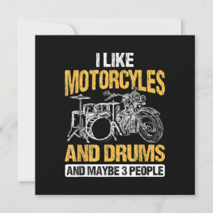 Drummer Drumming I Like Motorcycles And Drums Save The Date