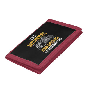 Drummer Drumming I Like Motorcycles And Drums Tri-fold Wallet