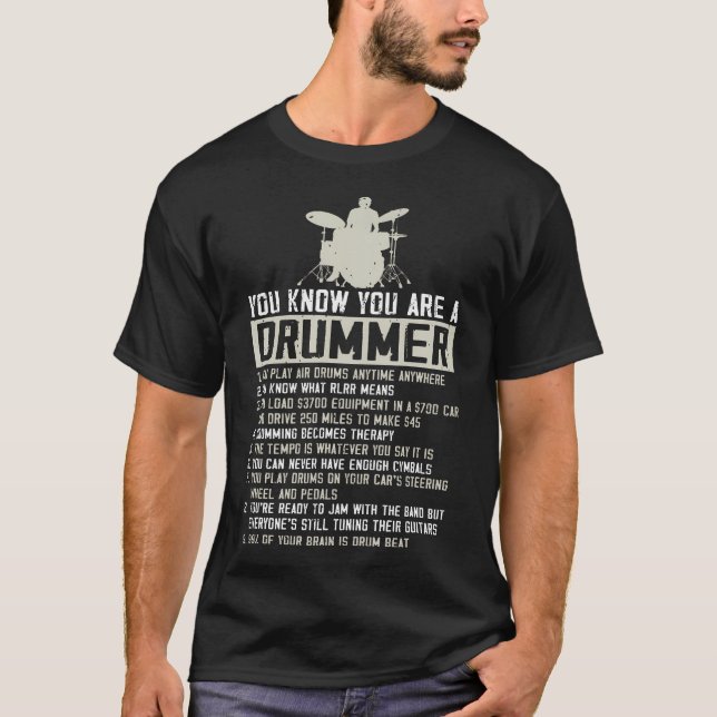 Drummer Drumming Lover Drum Player Percussion T-Shirt (Front)