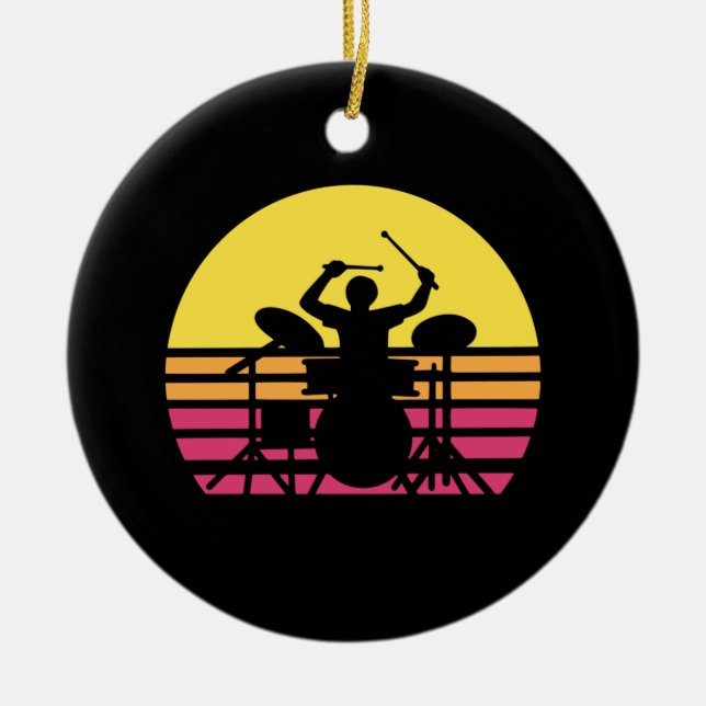 Drummer Drums Drumming Ceramic Ornament (Front)