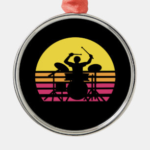 Drummer Drums Drumming Metal Ornament