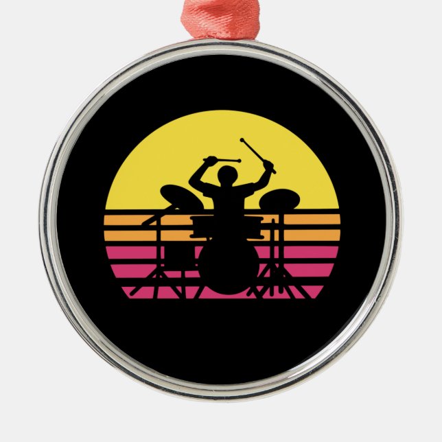 Drummer Drums Drumming Metal Ornament (Front)