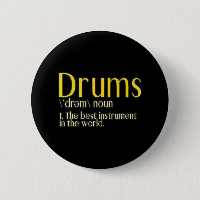 Drummer Drums Drumstick Groove Music Lover Button (Front)