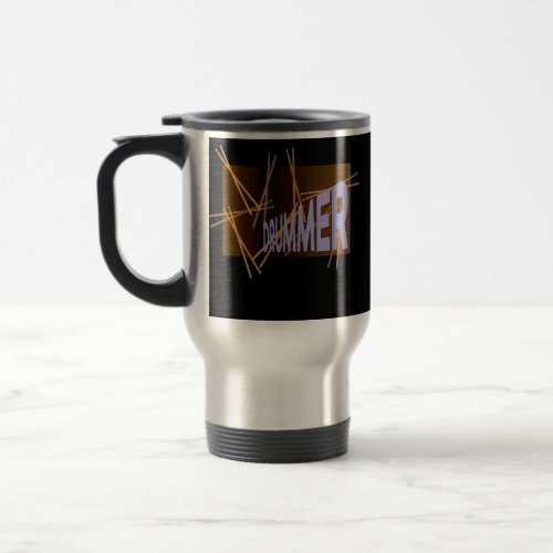 Drummer Drums Skins Kit Men Musical Present Travel Mug