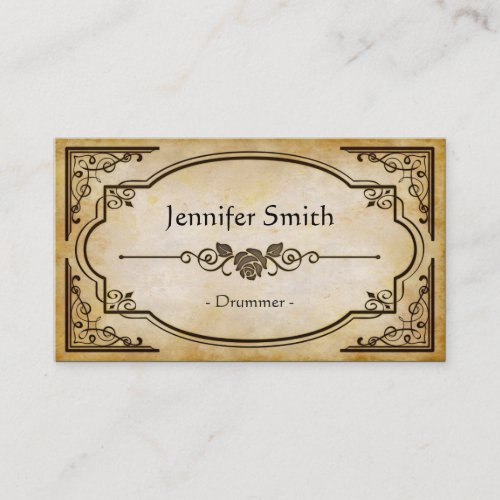 Drummer _ Elegant Vintage Antique Business Card