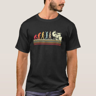 Drummer Evolution Art Retro Cool Drum Set Player D T-Shirt