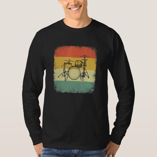 Drummer evolution, Drumset, design for musicians_2 T-Shirt (Front)