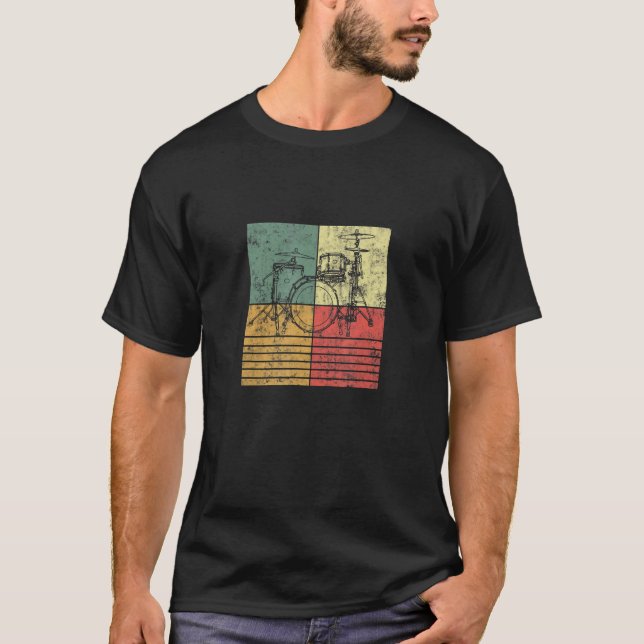 Drummer evolution, Drumset, design for musicians T-Shirt (Front)