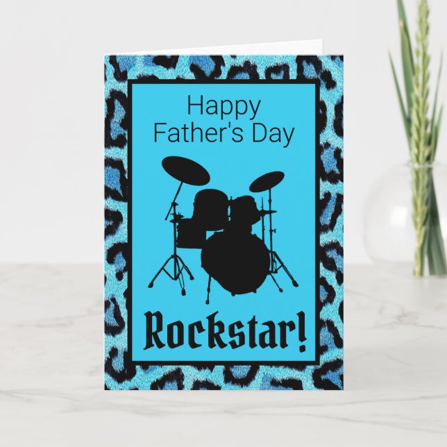 Drummer Father's Day Card Musician Rockstar Drums (Front)