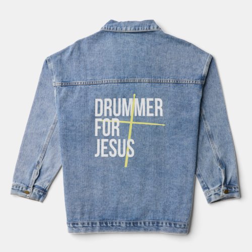 Drummer for Jesus Cross Drum Sticks For Percussion Denim Jacket