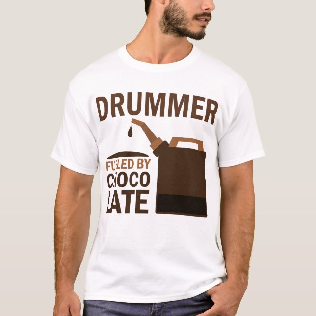 Drummer (Funny) Chocolate T-Shirt (Front)