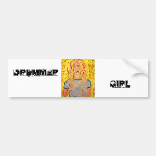 Drummer Girl Bumper Sticker