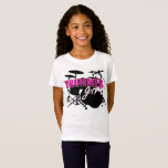 Drummer Girl Cute Purple and White Text T-Shirt Drummer Girl Cute Purple and White Text T-Shirt