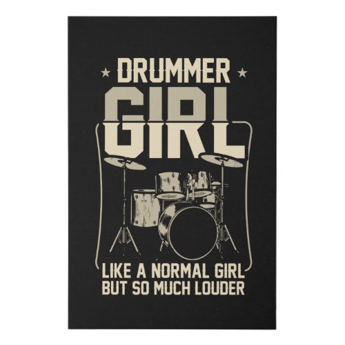 Drummer Girl  Drums Drummer Gift Faux Canvas Print