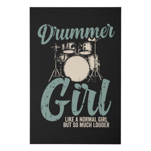 Drummer Girl  Drums Drummer Gift Faux Canvas Print