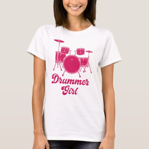 Drummer Girl  Drums Drummer Gift  T_Shirt