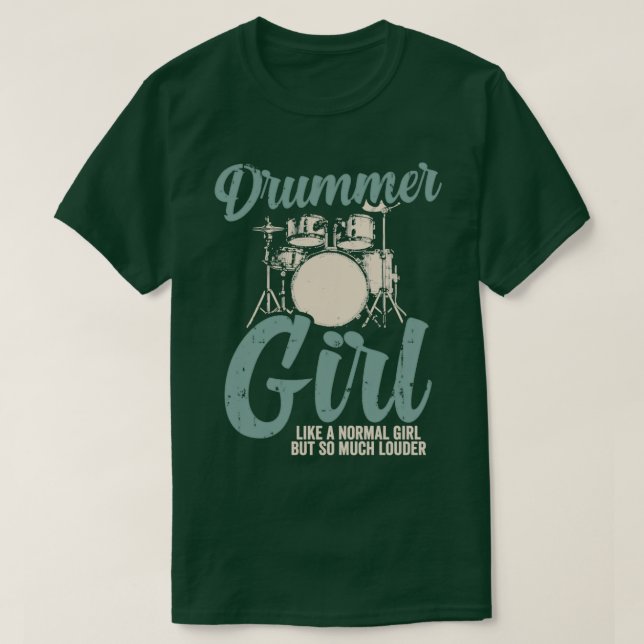Drummer Girl Drums Drummer Gift  T-Shirt (Design Front)
