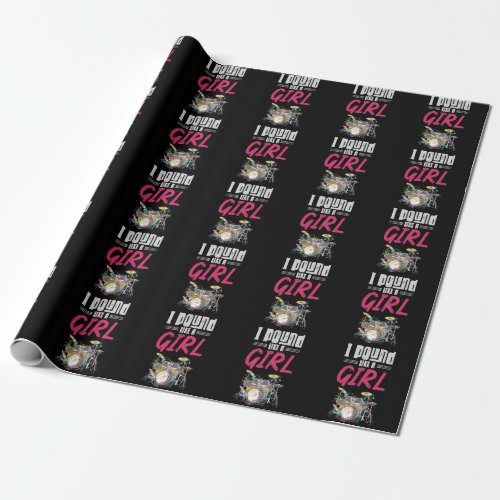 Drummer Girl Drumset Female Drum Music Lover Wrapping Paper