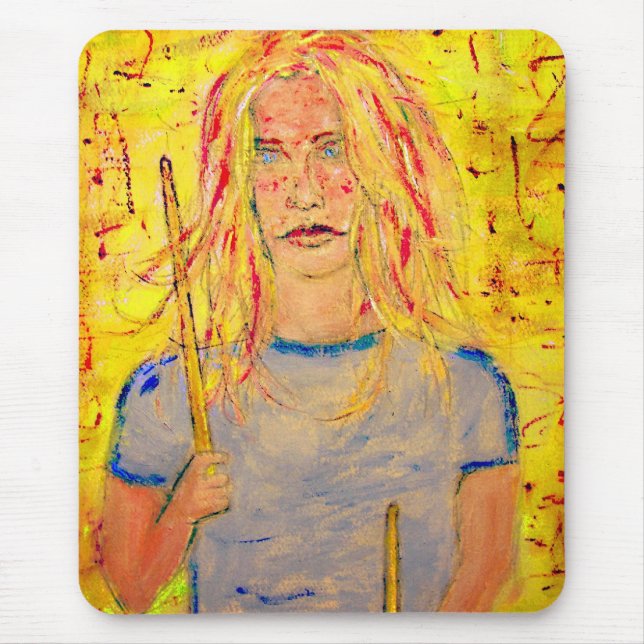 Drummer Girl Mouse Pad (Front)