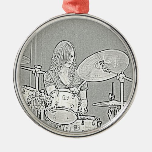 Drummer Girl Ornament