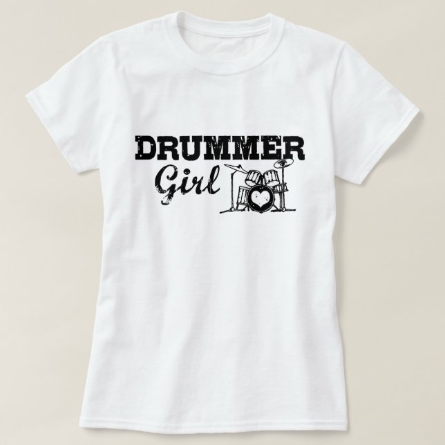 Drummer Girl T-Shirt (Design Front)