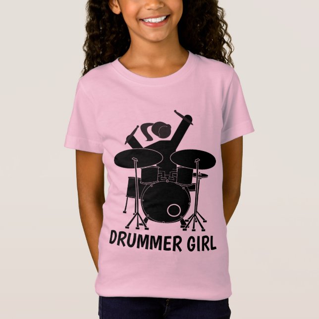 DRUMMER GIRL T-Shirts Tees (Front)
