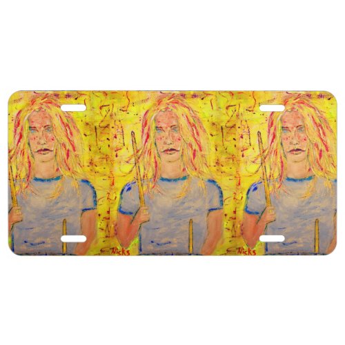 drummer girls rock Art License Plate