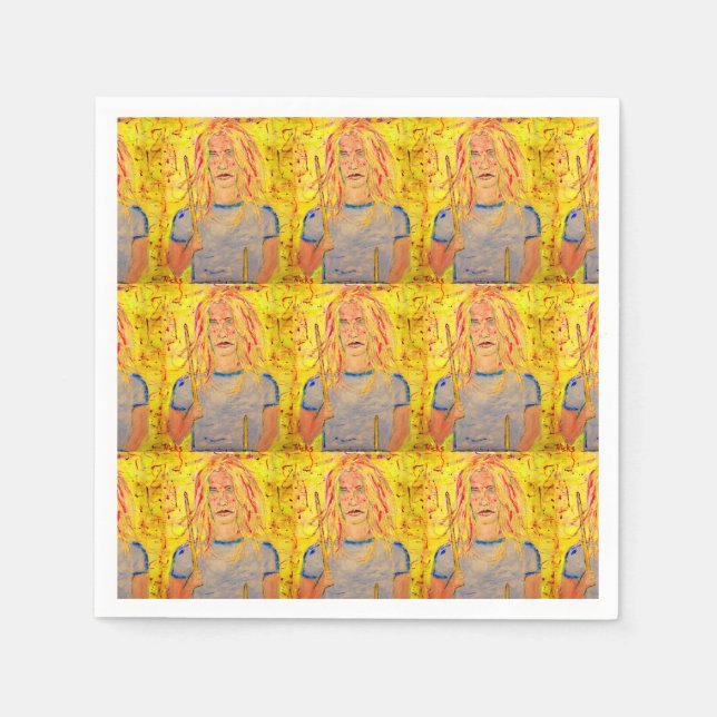 drummer girls rock Art Napkins (Front)