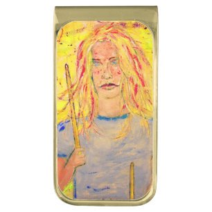 drummer girls rock gold finish money clip