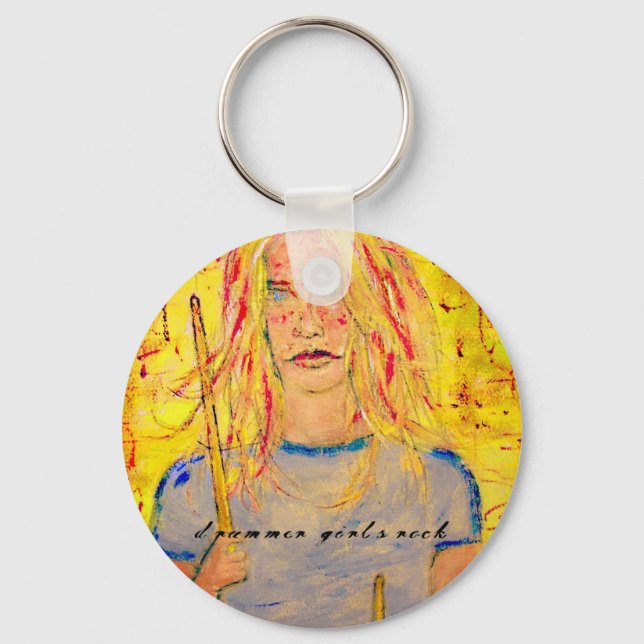 drummer girls rock keychain (Front)