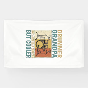 Drummer Grandpa Like a Regular Grandpa But Cooler  Banner