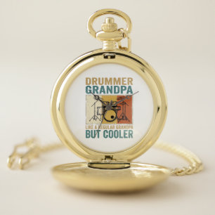 Drummer Grandpa Like a Regular Grandpa But Cooler  Pocket Watch