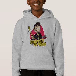 Drummer Guy with Drumsticks Design Hoodie