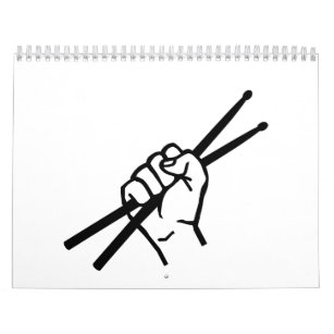 Drummer hand drumsticks calendar