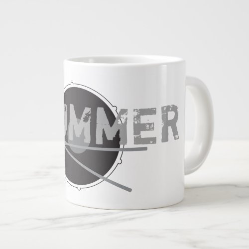 Drummer Hard Rock Minimal Music Lover Stylish Cool Large Coffee Mug