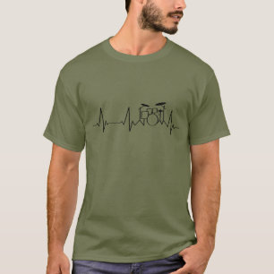 Drummer Heartbeat   Beating Drums   T-Shirt