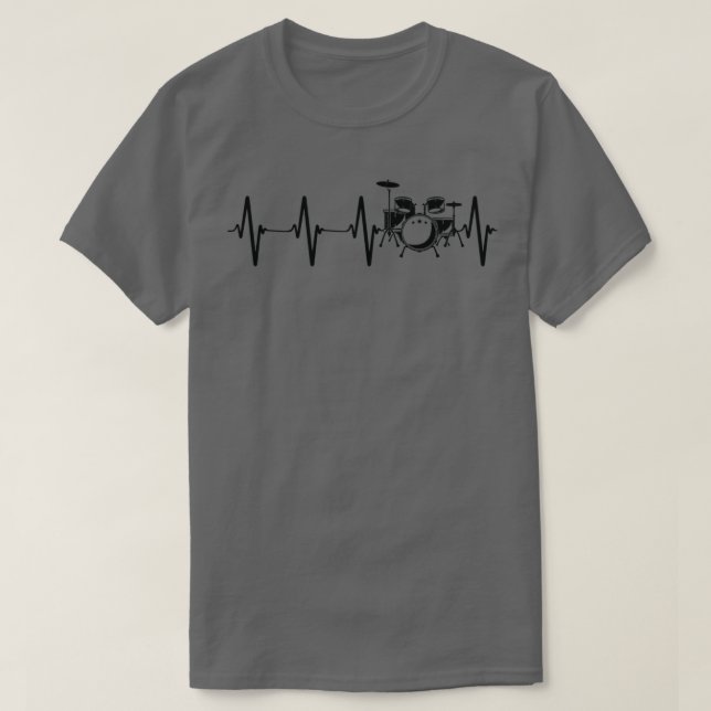 Drummer Heartbeat Gift Best Drum Player Music Teac T-Shirt (Design Front)