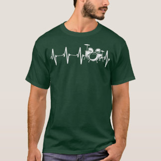 Drummer Heartbeat Gift Best Drum Player Music Teac T-Shirt