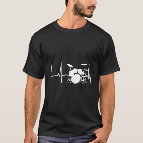 Drummer Heartbeat Hoodie Best Hooded For Drummers T_Shirt
