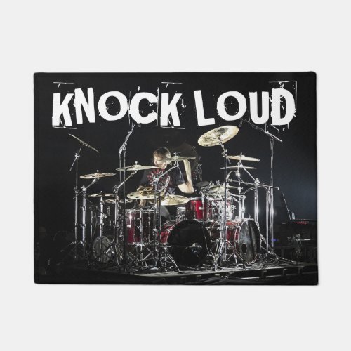 Drummer Heavy Metal Rock KNOCK LOUD Fun Gift Doormat