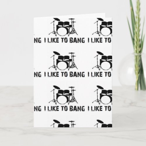 Drummer I like to bang drum drums funny xmas Holiday Card