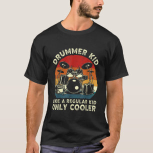 Drummer kid drum set drummer drumming art for Boys T-Shirt