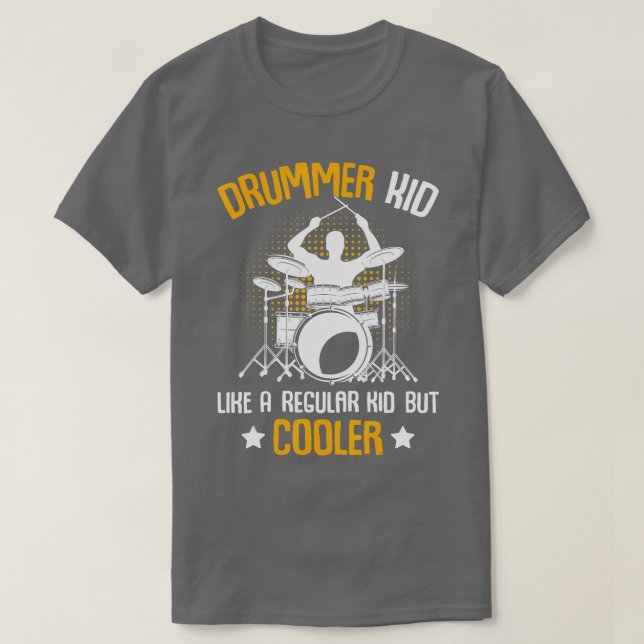 Drummer Kid Drumming Percussionist Drums Kids Boys T-Shirt (Design Front)