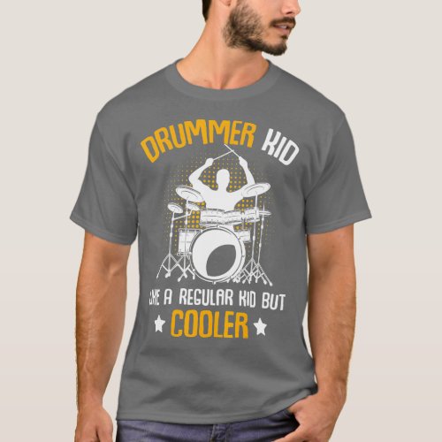 Drummer Kid Drumming Percussionist Drums Kids Boys T_Shirt